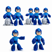 Mega Man Poseable Action Figure (4”+) | Custom Colors Available | 3D Printed Collectible with Met Companion