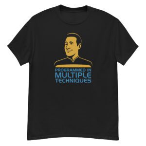 Programmed in Multiple Techniques Shirt – Minimalist Sci-Fi Tee
