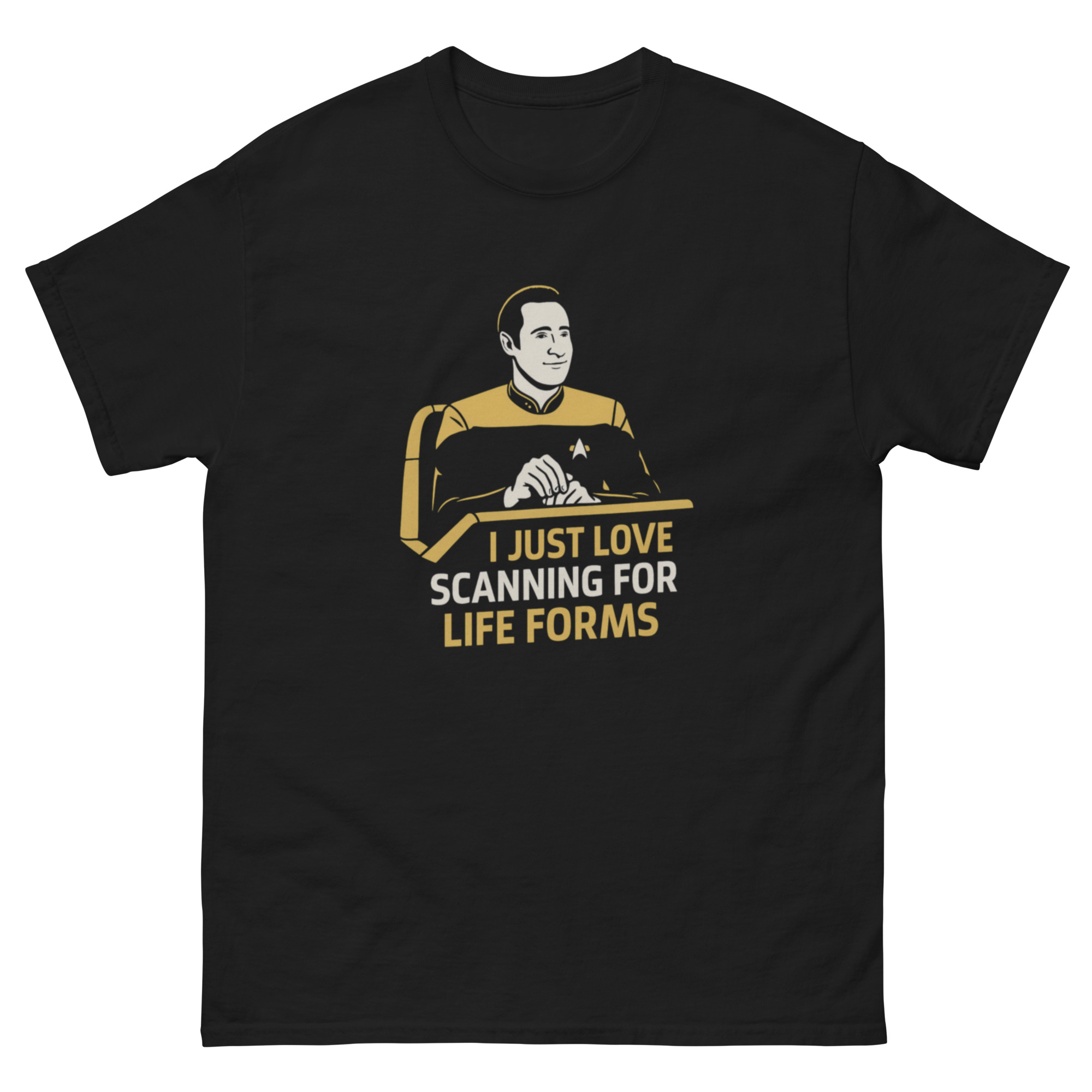 I Just Love Scanning for Life Forms Shirt – Minimalist Sci-Fi Tee - Image 4