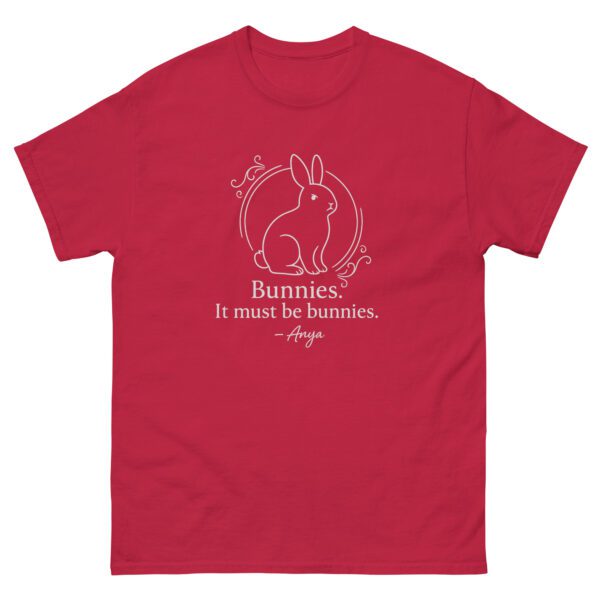 “Bunnies. It Must Be Bunnies.” – Anya Quote Tee - Image 15