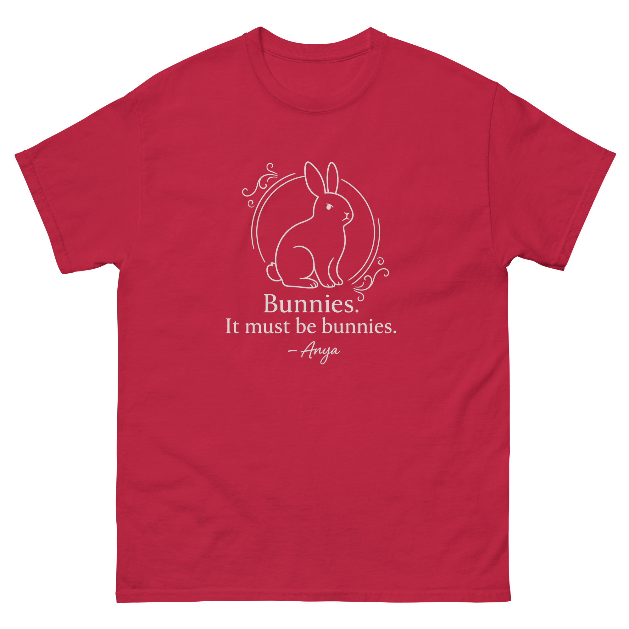 “Bunnies. It Must Be Bunnies.” – Anya Quote Tee - Image 15