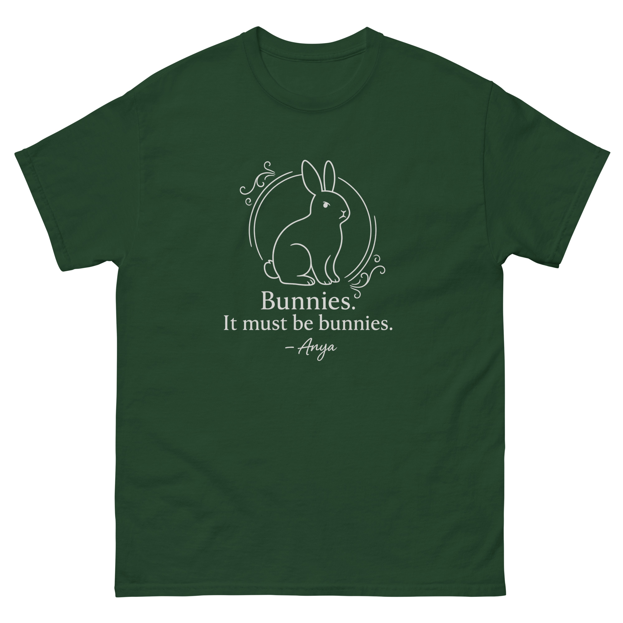 “Bunnies. It Must Be Bunnies.” – Anya Quote Tee - Image 11