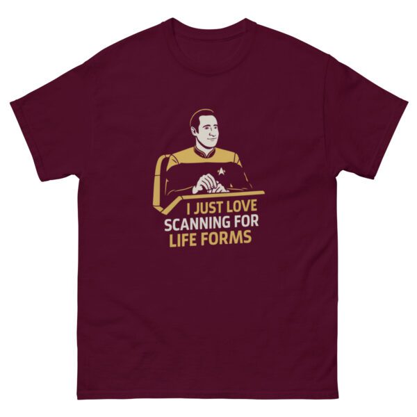 I Just Love Scanning for Life Forms Shirt – Minimalist Sci-Fi Tee - Image 2