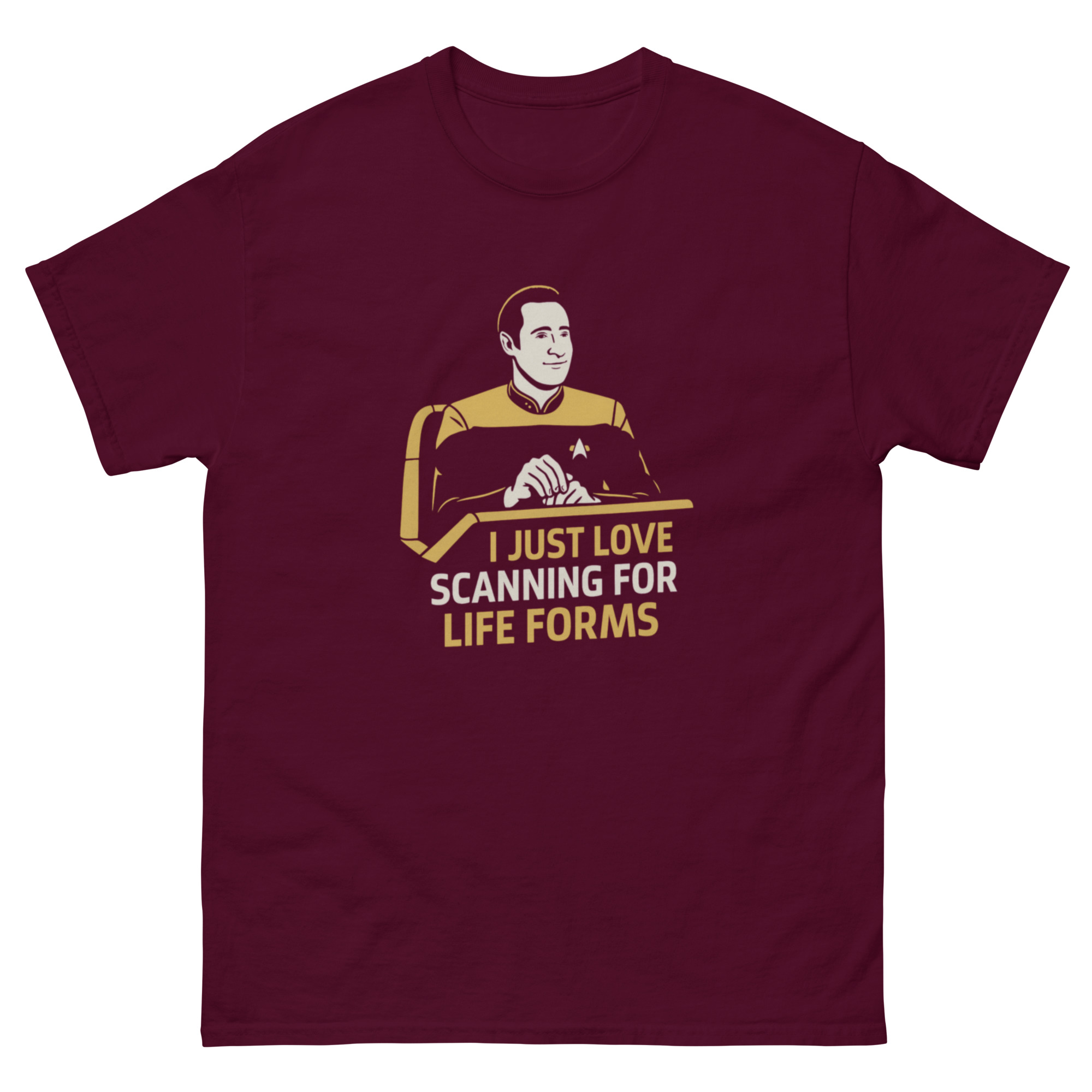 I Just Love Scanning for Life Forms Shirt – Minimalist Sci-Fi Tee - Image 2
