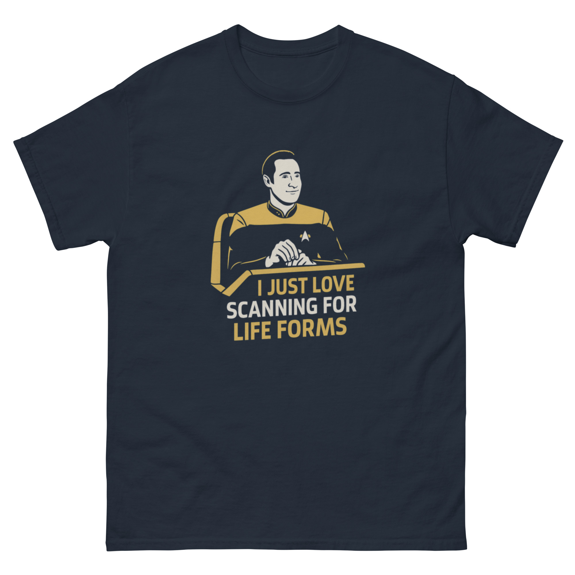 I Just Love Scanning for Life Forms Shirt – Minimalist Sci-Fi Tee - Image 6