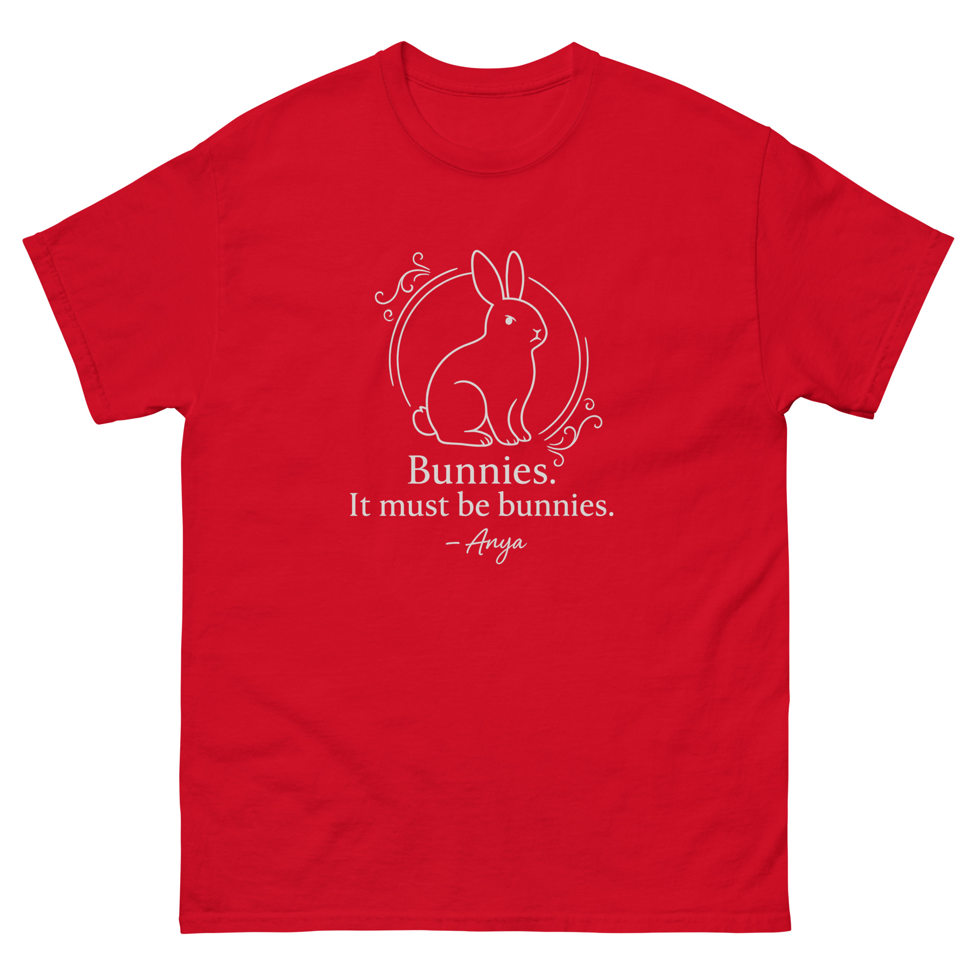 “Bunnies. It Must Be Bunnies.” – Anya Quote Tee - Image 9