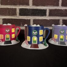 Christmas Fairy House Mug – 3D-printed light-up holiday cottage with LED tea light