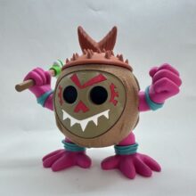 Kakamora Figure Container – Coconut Warrior Collectible (Spear or Bone Tool)