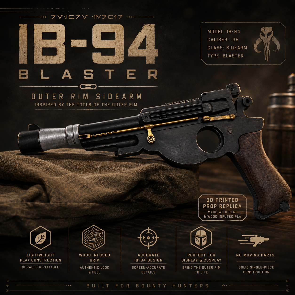 IB-94 Blaster Pistol Replica (1:1 Scale) | DIY Kit & Finished Prop - Image 11