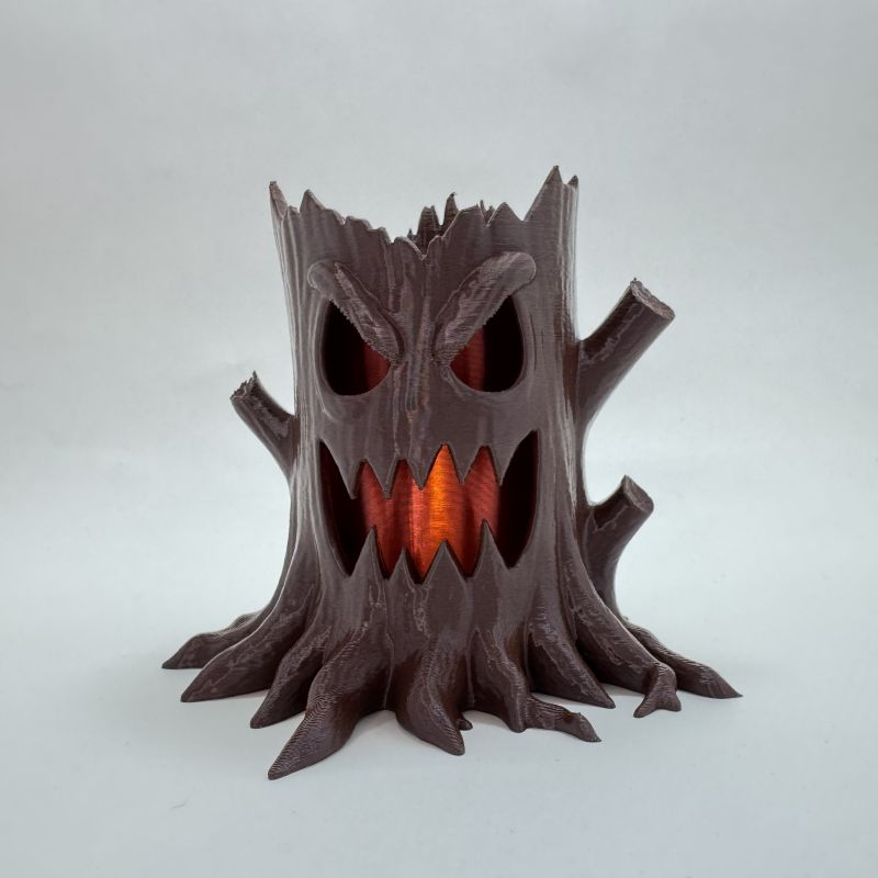 Illuminated Spooky Stump Decorations - LED Halloween Tealight Décor - Image 6